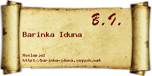 Barinka Iduna névjegykártya